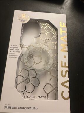 case-mate Silver Glitter Floral Phone Case
